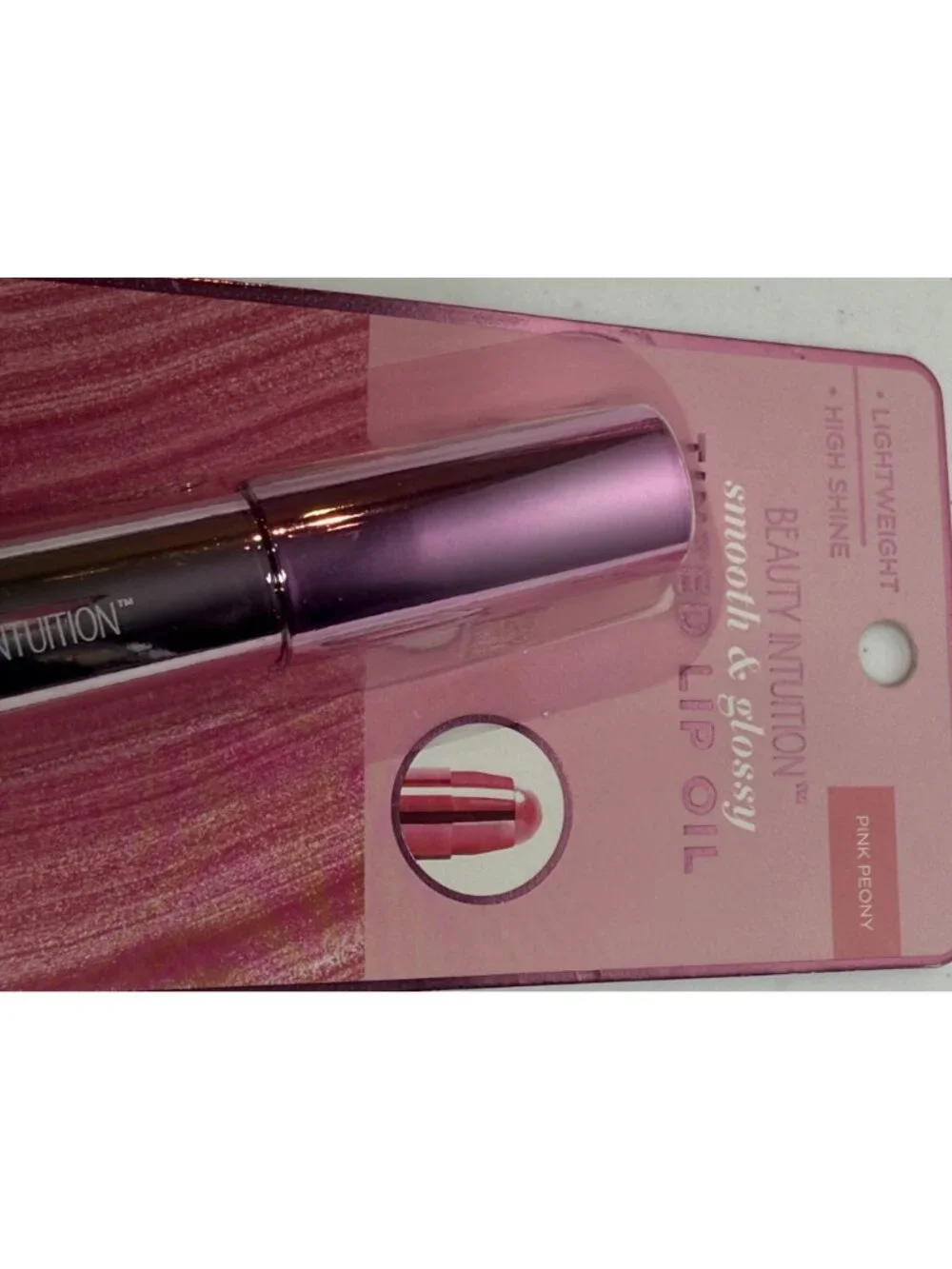 Beauty Intuition Pink Peony Tinted Lip Oil Glossy Hydrating Lip Oil New